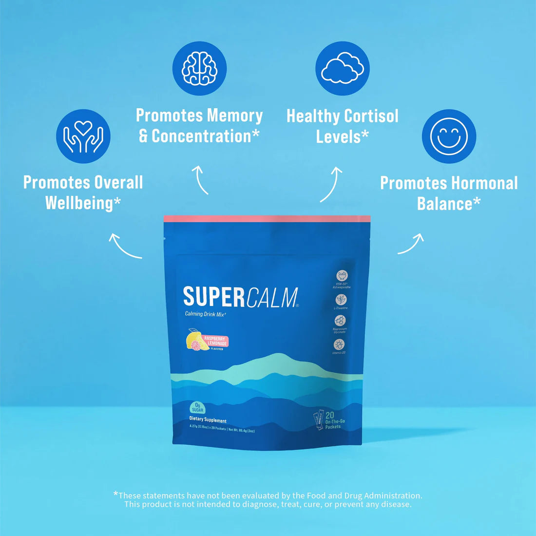 Supercalm Drink Mix – Ashwagandha, Magnesium & D3, 20 ct