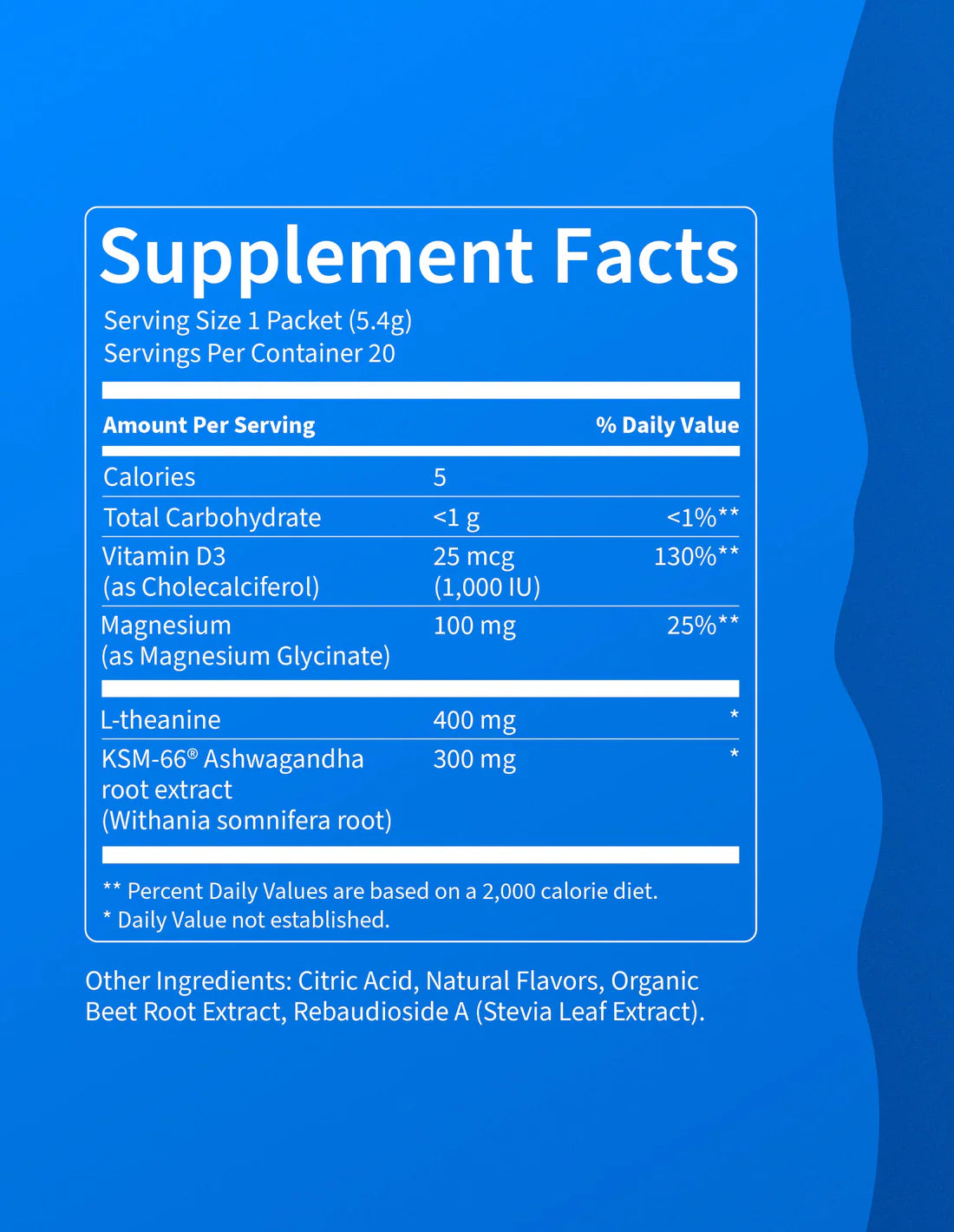 Supercalm Drink Mix – Ashwagandha, Magnesium & D3, 20 ct