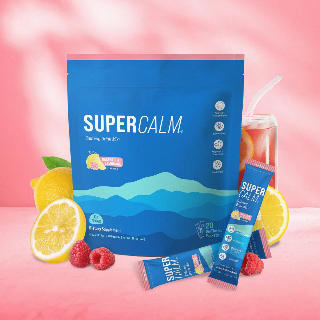 Supercalm Drink Mix – Ashwagandha, Magnesium & D3, 20 ct